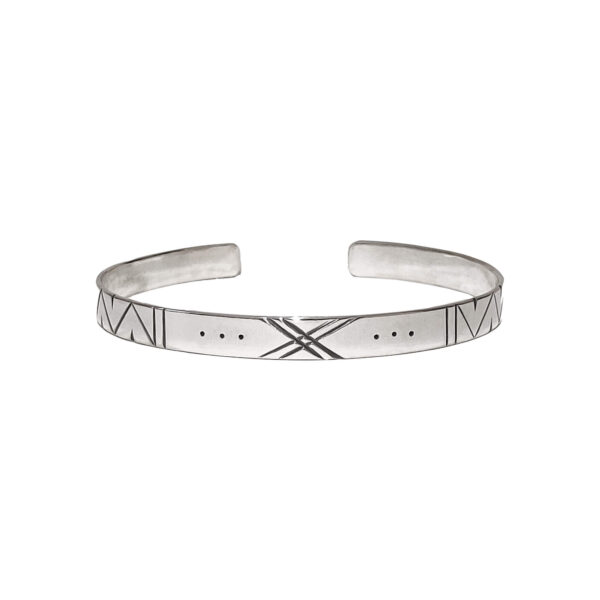 XXX silver bangle – 6 mm unisex raw bracelet