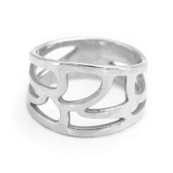 CORAL organic silver RING