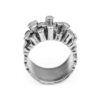 CRYSTAL crown silver ring – wide model