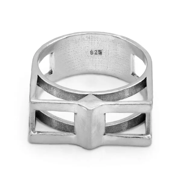 CASTLE architectural structure silver ring
