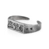 ELEMENTS Bulk engraved raw silver bracelet