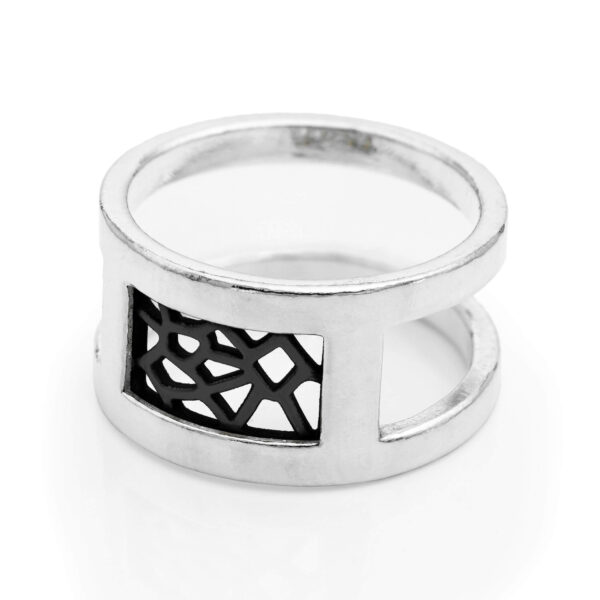 MX 2.0 Ring – wide dominant unisex big silver and black silver