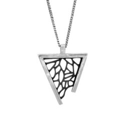 MT 2.0 Necklace – asymmetrical geometric silver and black silver