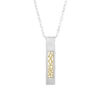 ML 1.0 Necklace – architectural frame pendant 14k gold and silver