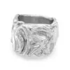 Fabric Folds chunky heavy Silver Ring