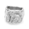 Fabric Folds chunky heavy Silver Ring