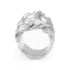 Fabric Folds big dominant Silver Ring
