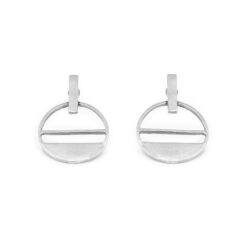 Horizon geometric stud silver earrings