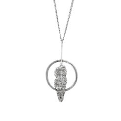 Indian Spirit arrow geometric raw silver necklace
