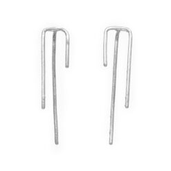 Less Is More minimalist wire silver earrings