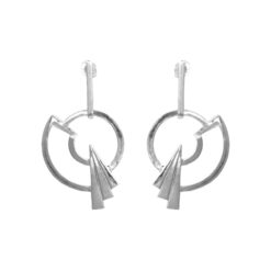 Limit architectural dangles Silver Earring