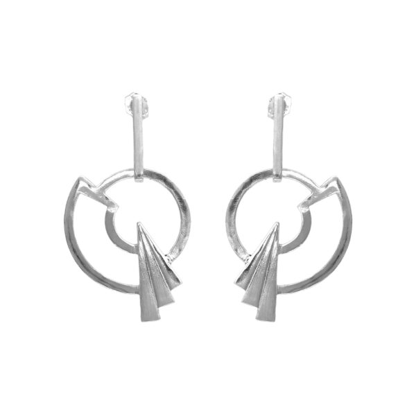 Limit architectural dangles Silver Earring