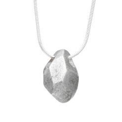 Luck Stone raw bid luck charm silver necklace