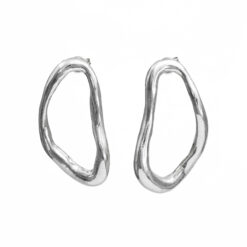 MELT flowing abstract shape silver earrings