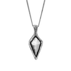 Milvus Diamond shape raw arrow silver necklace