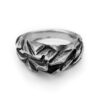 Mountain raw stone rocky blackened silver ring