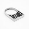OM geometric structural Silver ring
