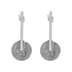 Pendulum plummet geometric dangle silver earrings