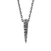 Pike raw rock root big Silver Necklace