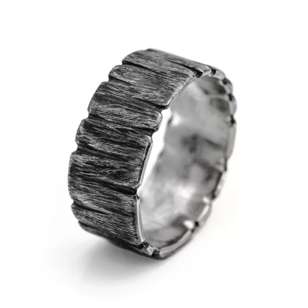 REPTURE Scratched silver ring