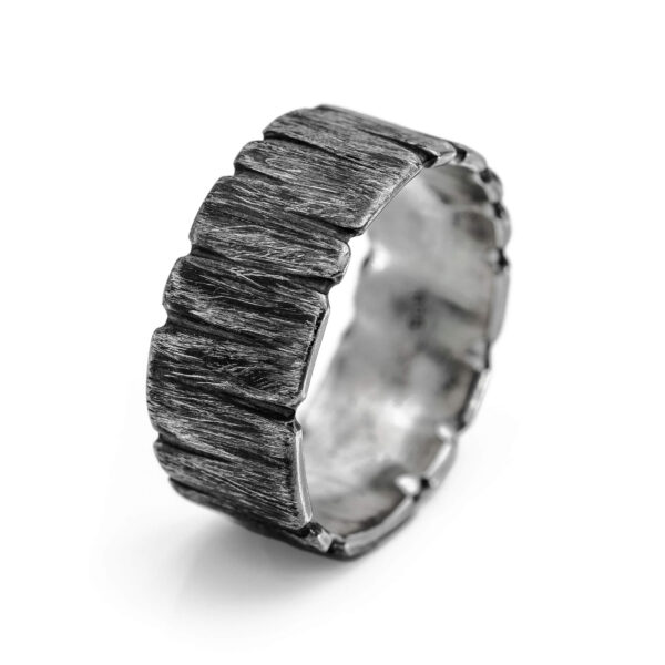REPTURE Scratched silver ring