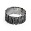REPTURE raw wood log silver ring