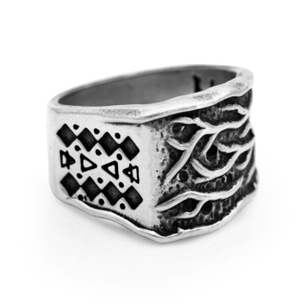 Roots signet statement silver ring
