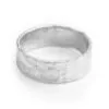 SNOW WHITE classic rough stony shiny silver ring
