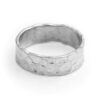 SNOW WHITE textured marriage silver ring