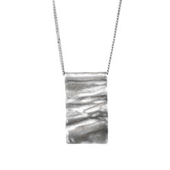 SURFACE long folded silver necklace