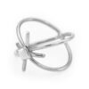 Spark wide cross Silver Ring