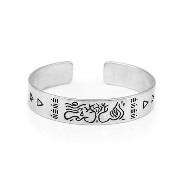 The Elements fire water earth air silver bangle