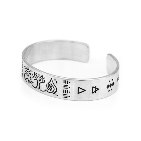 The Elements tribe unisex textural silver bangle