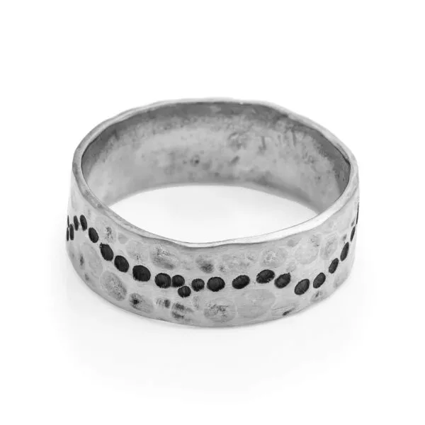 Trail rough raw silver ring