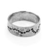 Trail excavated textured blackened silver ring