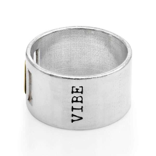 BVW Ring – vibe engraved big silver and 14k gold