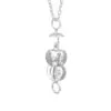 Whole rotating spinning axis silver necklace