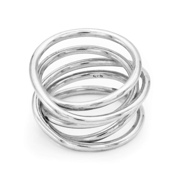 Wind spiral silver ring