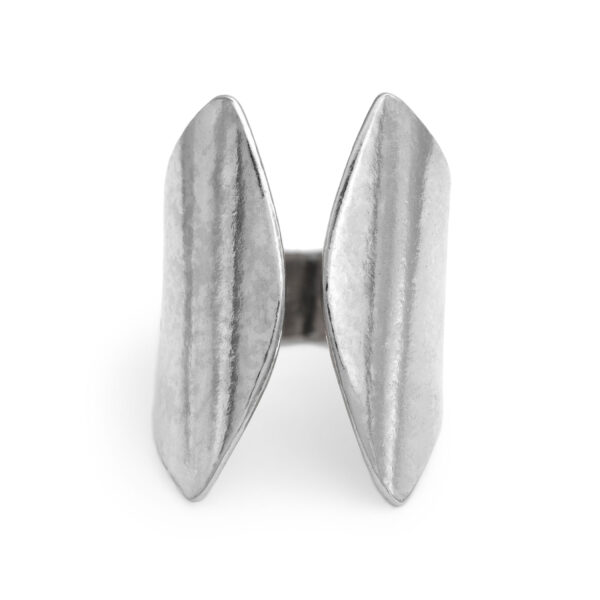 Wings wide silver ring