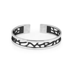 BML 2.0 Bracelet – architectural mixed silver and black silver