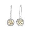 MO 1.0 hoop Earrings – 14K gold and silver perforated coin