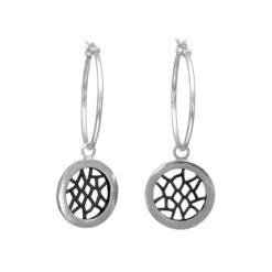 MO 2.0 Hoop Earrings – unique design hanging Silver and black silver