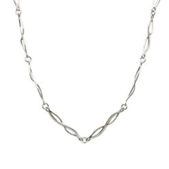 Sterling Silver 925 Infinity Link Necklace, Handcrafted Geometric Jewelry